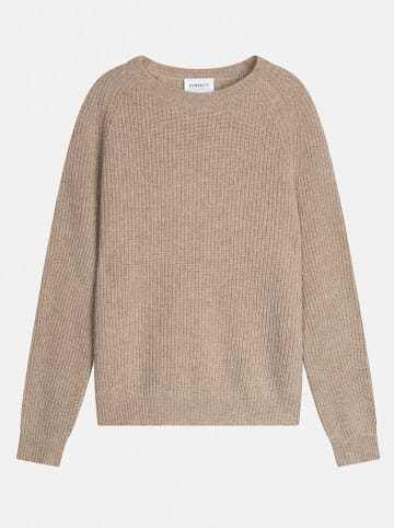 Perfect Cashmere Kaszmirowy sweter "Oceane" w kolorze beżowym