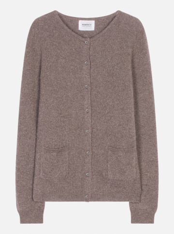 Perfect Cashmere Kasjmieren vest "Amy" taupe