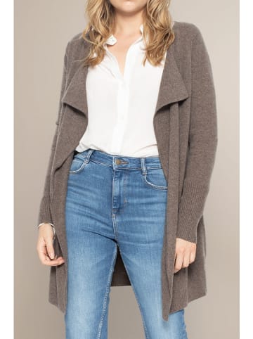 Perfect Cashmere Kasjmieren vest "Abigail" taupe