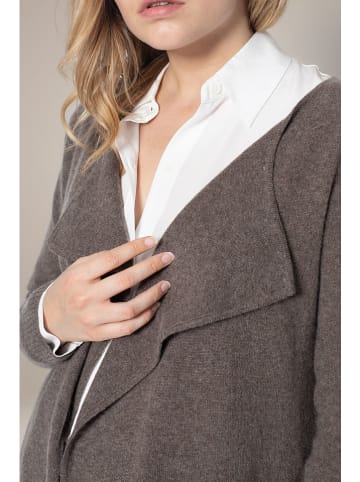 Perfect Cashmere Kasjmieren vest "Abigail" taupe