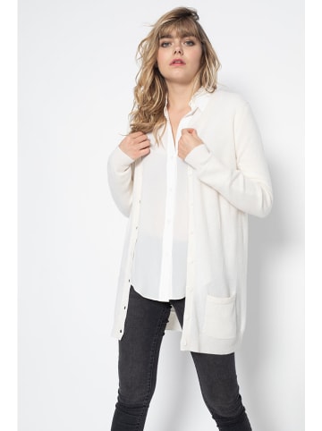 Perfect Cashmere Kaszmirowy kardigan "Pearl" w kolorze kremowym