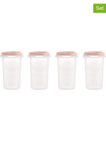 Miniland 4er-Set: Vorratsbehälter in Transparent/ Rosa - 300 ml