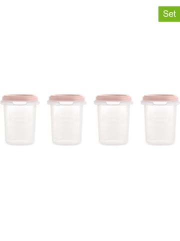 Miniland 4er-Set: Vorratsbehälter in Transparent/ Rosa - 250 ml