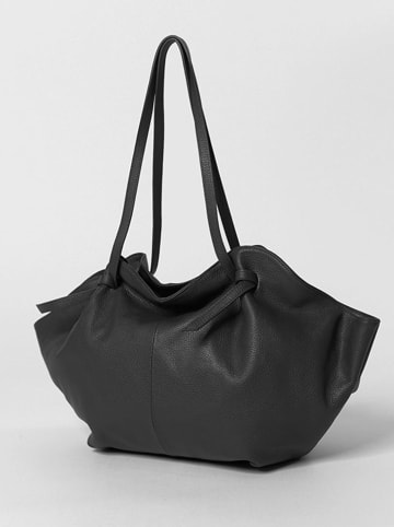 Lia Biassoni Leren schoudertas "Conza" zwart - (B)60 x (H)33 x (D)15 cm