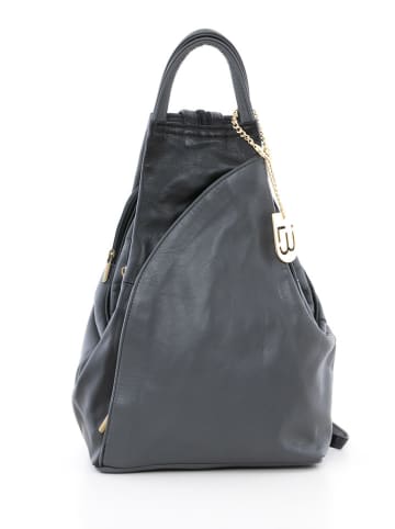 Lucca Baldi Leder-Rucksack "Novara" in Anthrazit/ Schwarz - (B)29 x (H)34 x (T)13 cm