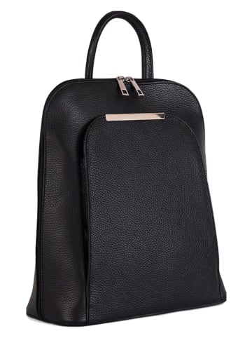Lucca Baldi Leren rugzak "Cervia" zwart - (B)33 x (H)35 x (D)12 cm