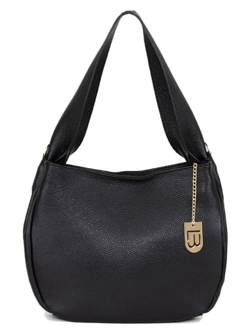 Lucca Baldi Skórzana torebka "Terni" w kolorze czarnym - 34 x 25 x 13 cm