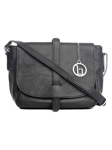 Lia Biassoni Leren schoudertas "Mella" zwart - (B)24 x (H)20 x (D)9 cm