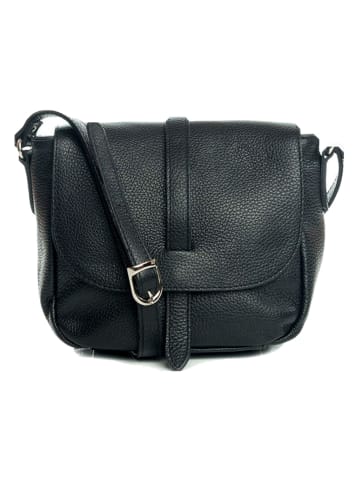 Lia Biassoni Leren schoudertas "Mella" zwart - (B)24 x (H)20 x (D)9 cm