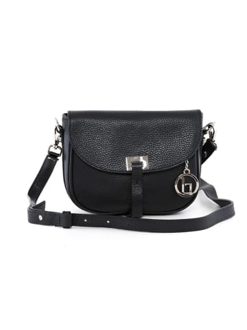 Lia Biassoni Leder-Umhängetasche "Neva" in Schwarz - (B)20 x (H)16 x (T)6 cm