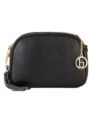 Lia Biassoni Leder-Umhängetasche "Flumendosa" in Schwarz - (B)23 x (H)17 x (T)7 cm