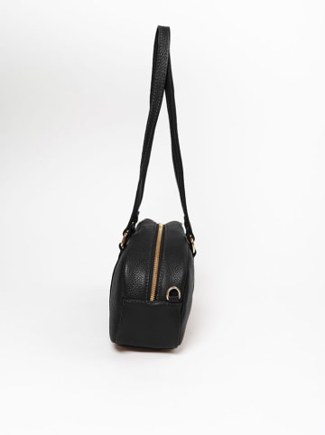Lia Biassoni Leder-Schultertasche "Dollaro" in Schwarz - (B)28 x (H)15 x (T)8 cm