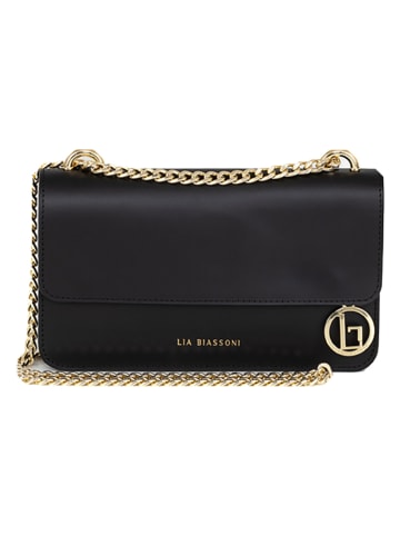 Lia Biassoni Leren schoudertas zwart - (B)24 x (H)15 x (D)4 cm
