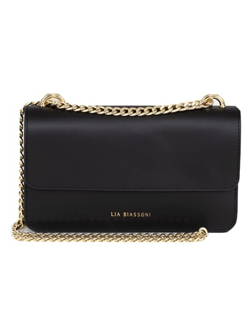 Lia Biassoni Leren schoudertas zwart - (B)24 x (H)15 x (D)4 cm