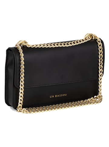 Lia Biassoni Leren schoudertas zwart - (B)24 x (H)15 x (T)4 cm