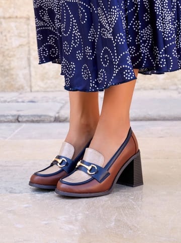 Bellucci Pumps bruin/donkerblauw