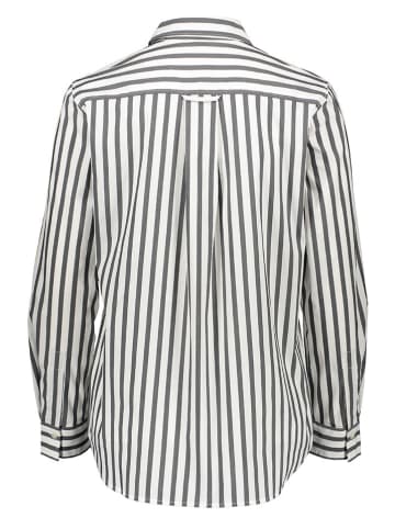 Marc O'Polo Bluse in Anthrazit/ Weiß