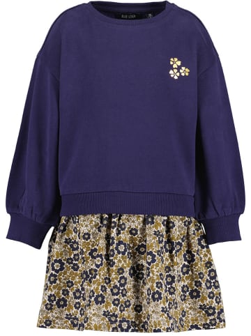 Blue Seven Sweatkleid in Dunkelblau/ Beige