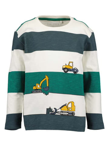 Blue Seven Longsleeve in Dunkelblau/ Grün/ Weiß