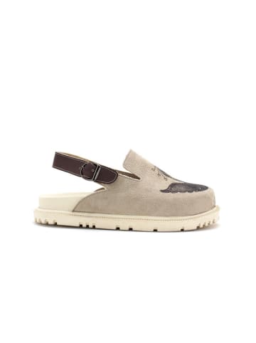 Goby Leren clogs beige
