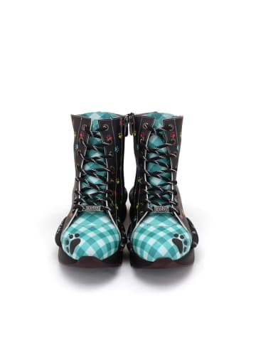 Goby Botki w kolorze czarno-turkusowym