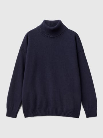 Benetton Rollkragenpullover in Dunkelblau
