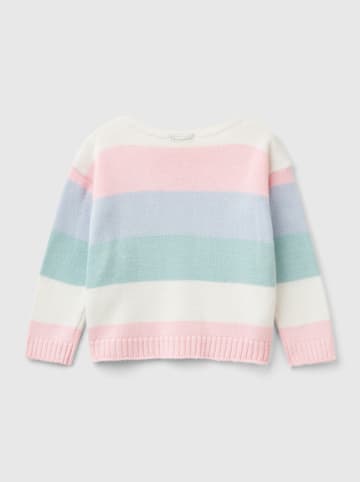 Benetton Pullover in Rosa/ Türkis