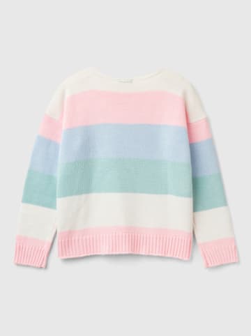 Benetton Pullover in Rosa/ Türkis