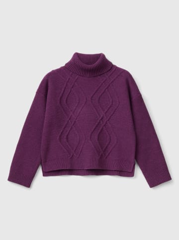 Benetton Rollkragenpullover in Lila