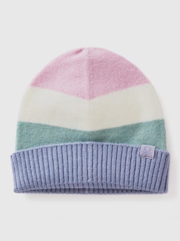 Benetton Mütze in Rosa/ Türkis/ Lila