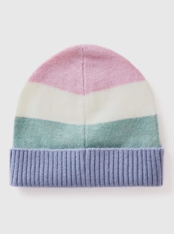 Benetton Czapka w kolorze jasnoróżowo-turkusowo-fioletowym