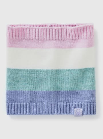 Benetton Loop-Schal in Rosa/ Türkis/ Blau