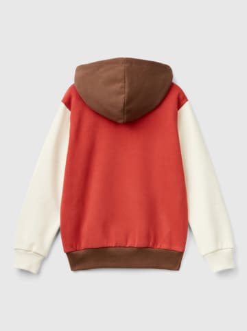 Benetton Hoodie rood/bruin/beige