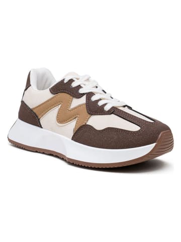 Foreverfolie Sneakersy w kolorze brązowo-jasnobrązowo-kremowym