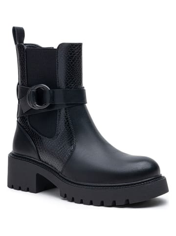 Foreverfolie Ankle-Boots in Schwarz