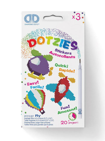 DIAMOND DOTZ Kreativset "Diamond Painting Sticker Flugzeuge" - ab 6 Jahren