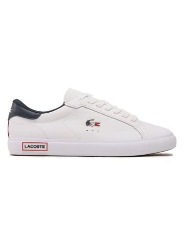 Lacoste Leren sneakers wit/donkerblauw