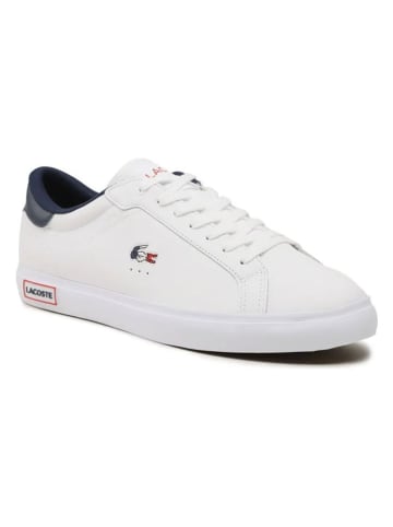 Lacoste Leren sneakers wit/donkerblauw