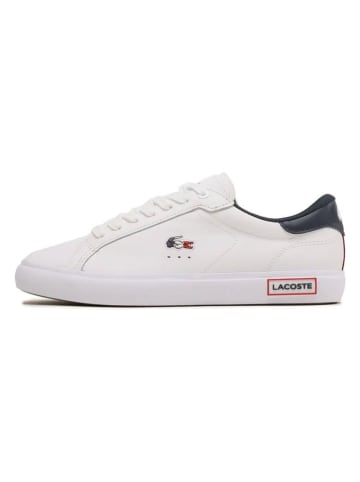 Lacoste Leren sneakers wit/donkerblauw