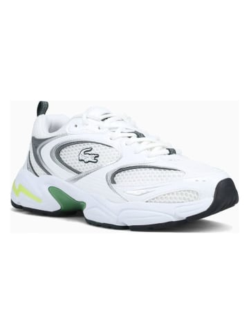 Lacoste Leren sneakers wit/grijs/groen/geel