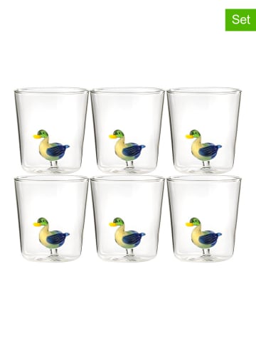 Onlylux 6er-Set: Gläser ''Pet Friends'' in Bunt - (H)9,3 cm