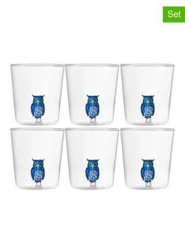 Onlylux 6-delige set: glazen "Pet Friends" blauw - (H)9,3 cm