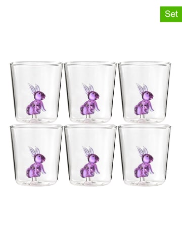 Onlylux 6-delige set: glazen "Pet Friends" paars - (H)9,3 cm