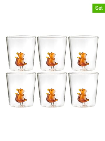 Onlylux 6-delige set: glazen "Pet Friends" oranje - (H)9,3 cm