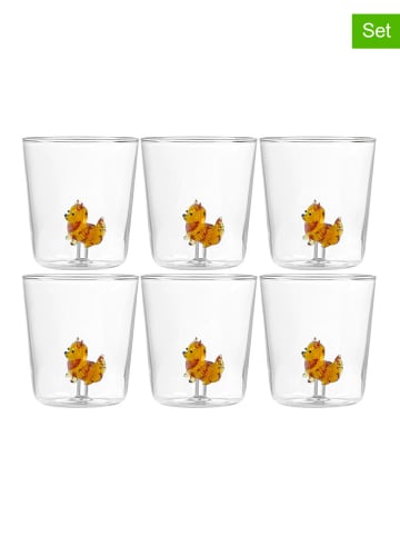 Onlylux 6er-Set: Gläser ''Pet Friends'' in Orange - (H)9,3 cm