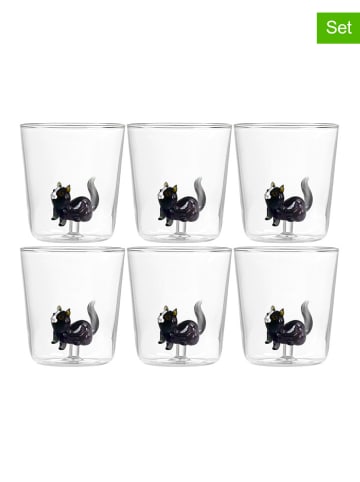 Onlylux 6-delige set: glazen "Pet Friends" zwart - (H)9,3 cm
