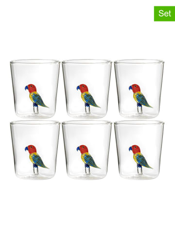 Onlylux 6er-Set: Gläser ''Savana Family'' in Bunt - (H)9,3 cm