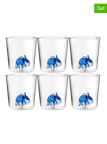 Onlylux Szklanki (6 szt.) "Savana Family" w kolorze niebieskim - wys. 9,3 cm