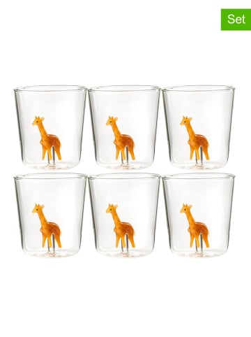 Onlylux 6-delige set: glazen "Savana Family" oranje - (H)9,3 cm