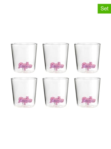 Onlylux 6-delige set: glazen "Savana Family" lichtroze - (H)9,3 cm